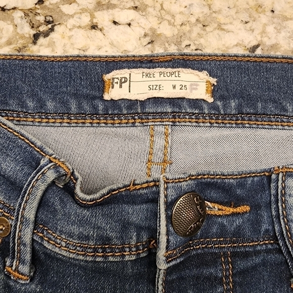 free people ankle skinny straight crop low rise y2k jeans size 25 - Picture 4 of 13